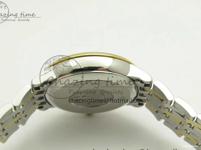 0106 Attractive De Ville Prestige Ladies 32.7mm SS MKF 1:1 Best Edition White Dial Roman Markers on SS YG Bracelet MIYOTA 7965